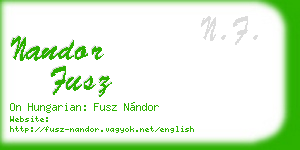 nandor fusz business card