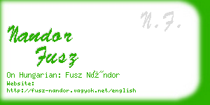 nandor fusz business card